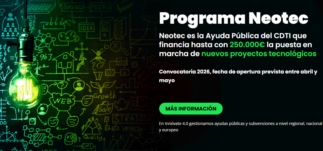 Taller informativo online sobre la convocatoria NEOTEC 2026